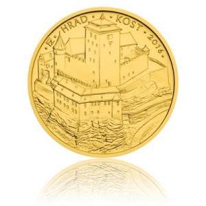 Hrad Kost - zlatá mince z cyklu Hrady České republiky - běžná kvalita - Standard - emise květen 2016 