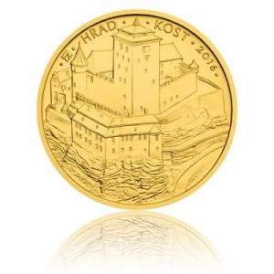 Hrad Kost - zlatá mince z cyklu Hrady České republiky - běžná kvalita - Standard - emise květen 2016 