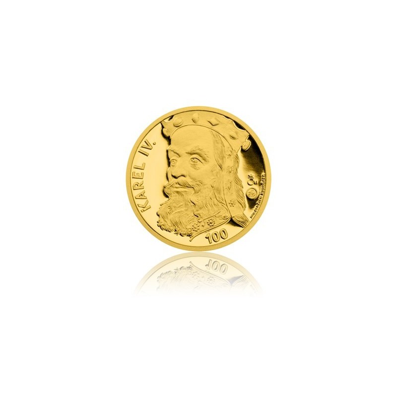 2015 - Zlatá medaile s motivem 100 Kč bankovky - Karel IV.