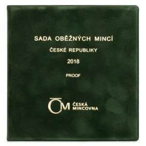 Sada oběžných mincí České republiky 2018 - Proof /semišový obal/