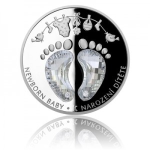 2019 - Stříbrná mince 2 NZD Crystal Coin - K narození dítěte