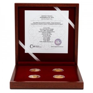 2019 - Sada 4 zlatých mincí 1 NZD Založení katedrály sv. Víta