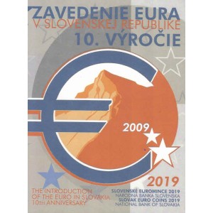 Sada oběžných mincí Slovenské republiky 2019 - 10. výročí zavedení EURA - ProofProof