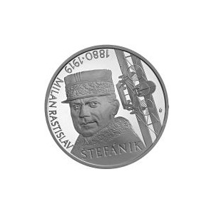 Stříbrná pamětní mince M. R. Štěfánik Proof, 2019