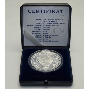 Stříbrná medaile Wolfgang Amadeus Mozart