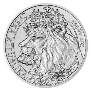 2021 - Stříbrná mince Český lev 5 NZD - 2 Oz