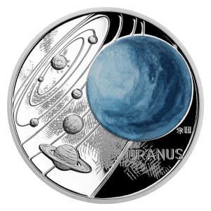 2021 - Stříbrná mince Uran - Sluneční soustava 1 NZD