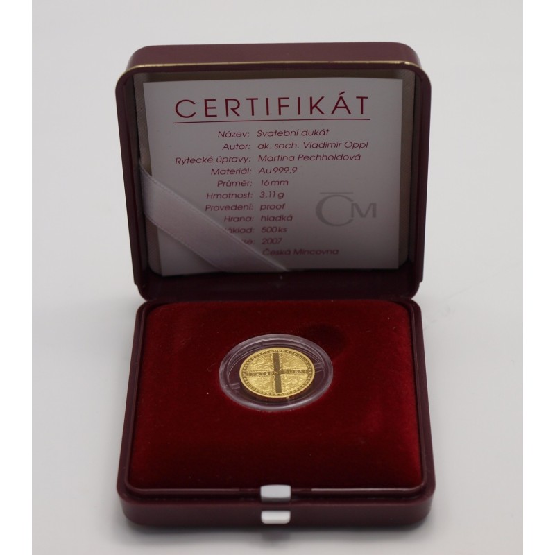 Zlatý Svatební dukát rok 2007 - Au 1/10 Oz