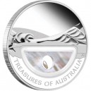 Stříbrná pamětní mince Treasures of Australia "Pearls", Poklady Austrálie "Perly" Proof 2011 - 1 Oz