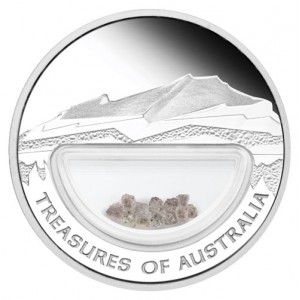 Stříbrná pamětní mince Treasures of Australia "Diamonds", Poklady Austrálie "Diamanty" Proof 2009 - 1 Oz