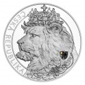2021 - Stříbrná mince Český lev 80 NZD s hologramem Proof - 1 kg