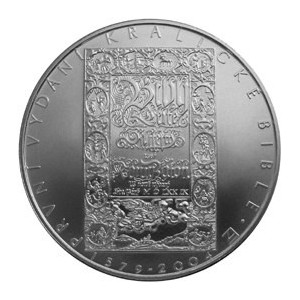 Pamětní stříbrná mince Kralická bible - Proof 