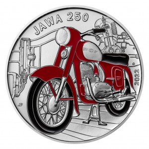 2022 - Stříbrná mince Motocykl Jawa 250 - Slavné dopravní prostředky - Standard
