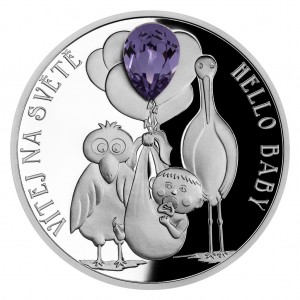 2021 - Stříbrná mince K narození dítěte - Crystal Coin 2 NZD