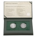 Sada dvou stříbrných medailí 130 let korunové měny