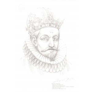 Autorská reprodukce portrétu Matyáš II. Habsburský