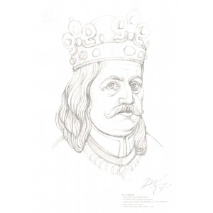 Autorská reprodukce portrétu Jiří z Poděbrad
