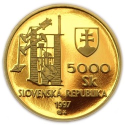 Zlatá pamětní mince Banská Štiavnica - rok 1997