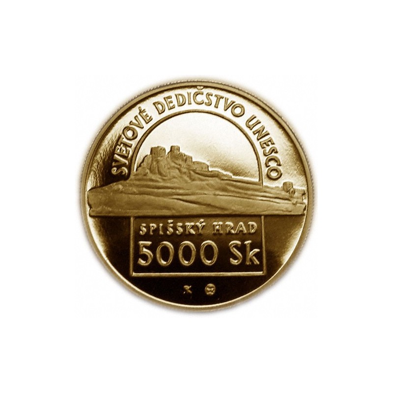 Zlatá pamětní mince Spišský hrad - rok 1998