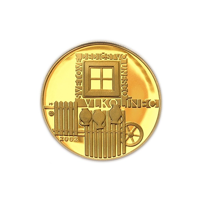 Zlatá pamětní mince Vlkolínec, Proof - rok 2002