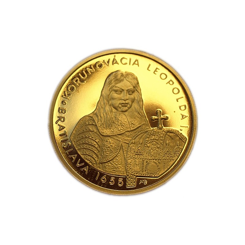 Zlatá pamětní mince Korunovace Leopolda I., Proof - rok 2005