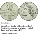 Sestava stříbrných pamětních mincí Československa - Proof 1954 až 1993
