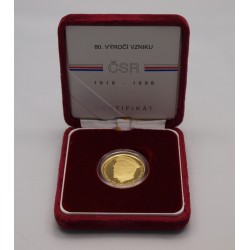 1998 - Zlatá medaile 80. výročí vzniku ČSR, Au 1/4 Oz