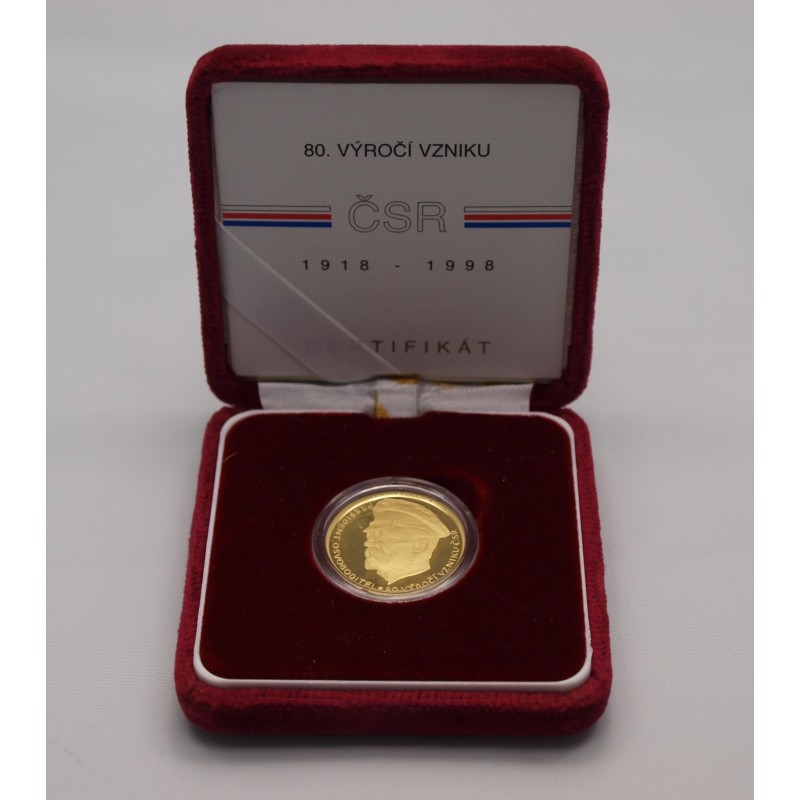 1998 - Zlatá medaile 80. výročí vzniku ČSR, Au 1/4 Oz