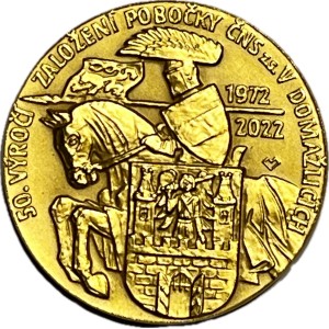 Zlatá medaile Česká numismatická společnost - 50. výročí pobočky v Domažličích