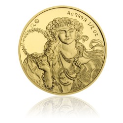 2010 - Zlatá medaile Alfons Mucha, Au 1/2 Oz