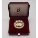 1999 - Zlatá bimetalová medaile s motivem české měny "50 Kč" Proof