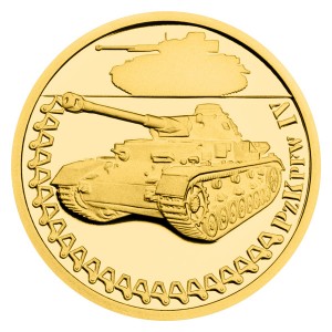 2024 - Zlatá mince 5 NZD M26 PzKpfw IV - Obrněná technika