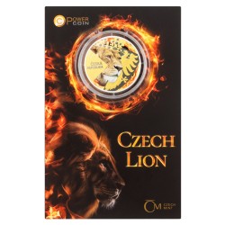 2024 - Stříbrná uncová mince Český lev kolor Proof - 1 Oz