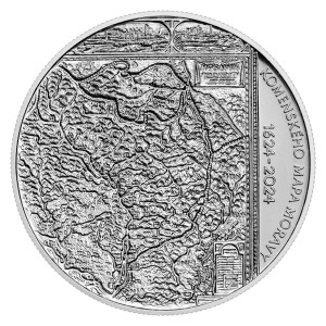 2024 - Stříbrná mince Komenského mapa Moravy - Standard