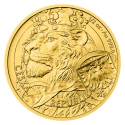 2025 - Zlatá mince 25 NZD Český lev  - 1/2 Oz - orientační cena