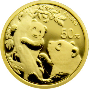 Zlatá investiční mince Panda 50 Yuan - rok 2021