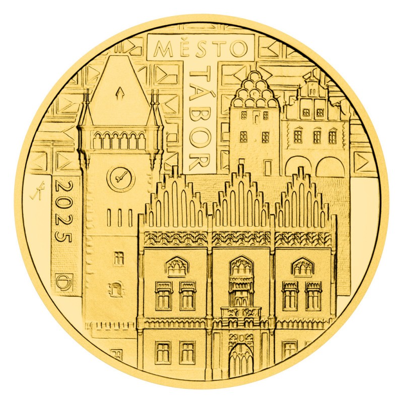 2025 - Zlatá pamětní mince Tábor - Městské památkové rezervace - Proof