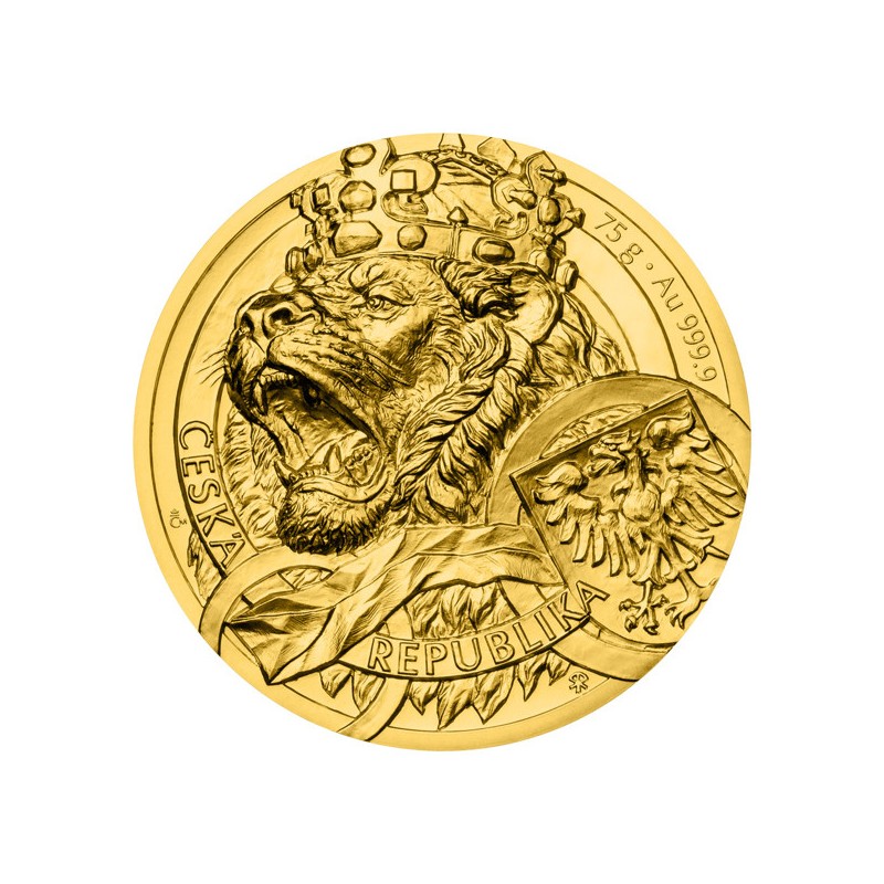 2025 - Zlatá investiční mince 100 NZD Český lev - vysoký reliéf - orientační cena