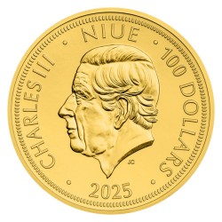 2025 - Zlatá investiční mince 100 NZD Český lev - vysoký reliéf - orientační cena