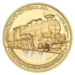 Zlatá uncová mince Jedničkový čtyřkolát 434.1 Proof s hologramem