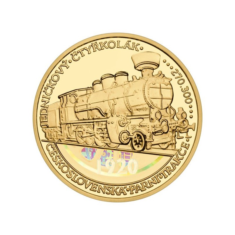 Zlatá uncová mince Jedničkový čtyřkolát 434.1 Proof s hologramem