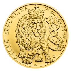 Zlatá 1/4oz investiční mince Český lev 2026 stand - orientační cena