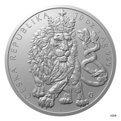 Stříbrná 10oz investiční mince Český lev 2026 stand