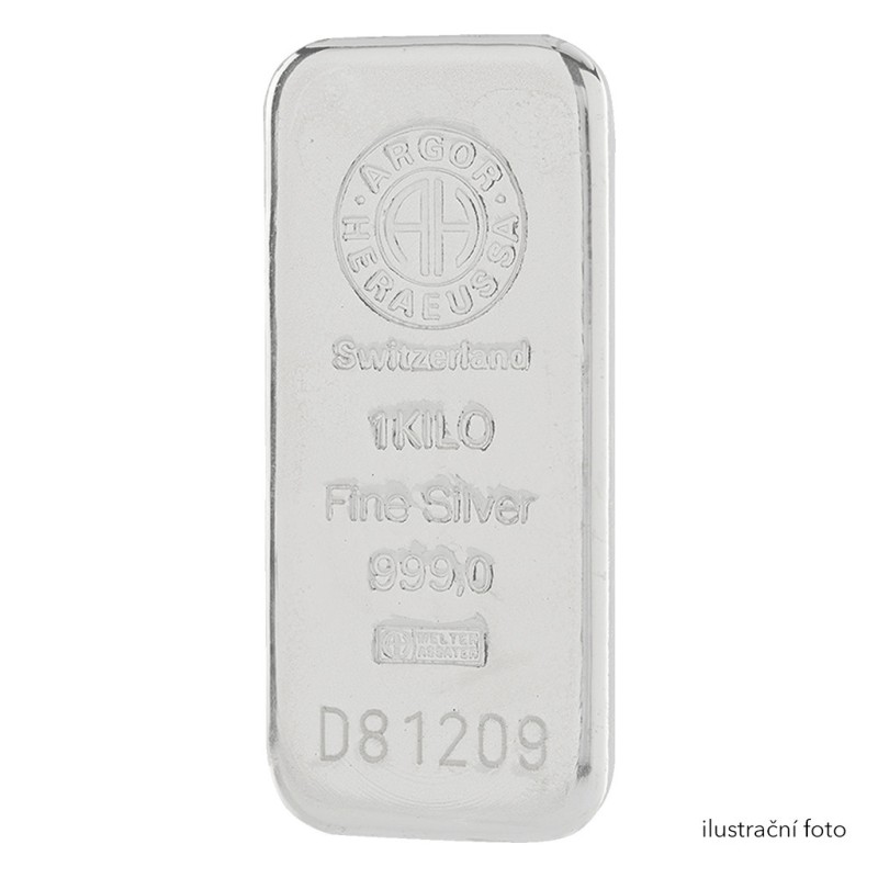 Investiční stříbrný slitek 1000g - Argor Heraeus