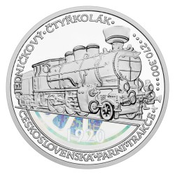 Stříbrná dvouncová medaile Jedničkový čtyřkolák 434.1 Proof s hologramem