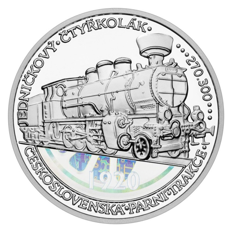 Stříbrná uncová medaile Jedničkový čtyřkolák 434.1 Proof s hologramem