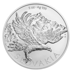 Stříbrná 5oz investiční mince Orel 2026 stand