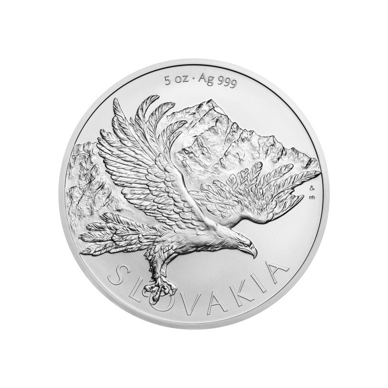 Stříbrná 5oz investiční mince Orel 2026 stand
