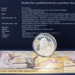 Stříbrná dvouncová mince  - Věra Čáslavská s pamětním listem - proof standard
