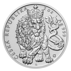 Stříbrná 2oz investiční mince Český lev 2026 standard